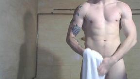 Hot Muscled College Models Shower Show