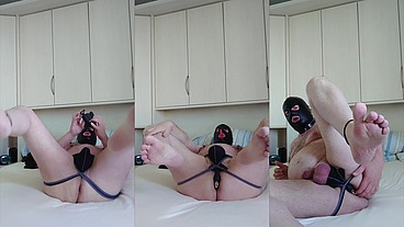 Spaß mit Prostata Plug in Jockstrap und Maske