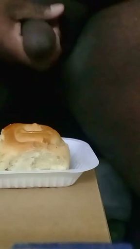 I maked the Cinnabon more Tasty with my cum   Clip 1
