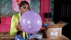 Paris Love: Balloon Unboxing - Non-Pop Balloon Loving Looner Girl Unboxes and Inflates Qualatex Balloons with Her Mouth and Pump - 4k