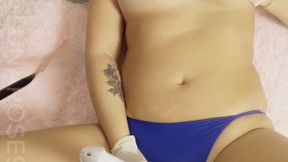 6 min A fan bought my panties and as a token appreciation I made him a video how wet and dirty I got them for him! Watch me use my vibrator on top of my panties in many POVs