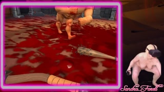 Naked Gamer Girl plays VR Video Game on Oculus