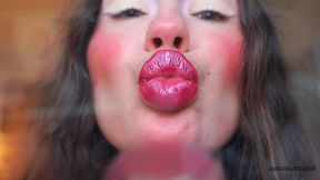 autumn seduction shiny bronze red kisses with tongue