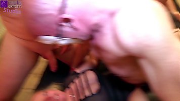 Kinky brunnette teen slut gets her first bareback gangbang