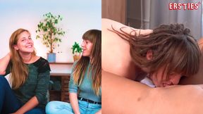 Ersties - The two Saarlanders Kate and Nicky F. lick each other's