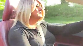 Cute Crossdresser`s Naughty Saturday Drive: High Heels & Stockings!