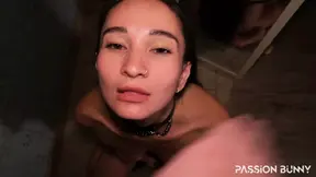 Submissive Slut Fucked in Mouth Rought with CIM