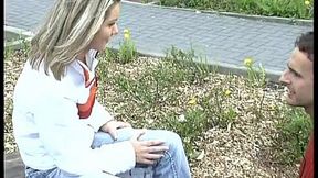 Cute teen gets picked up for her first time anal session