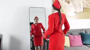 Russian stewardess fucks pilot in homemade amateur sex