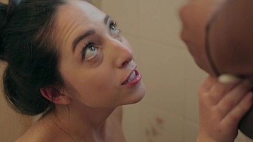 After some hot sex with her boyfriend in the bathroom, she continues her morning of pleasure with someone else