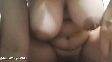 Amateur wife’s first raw POV cum deep inside her big tits