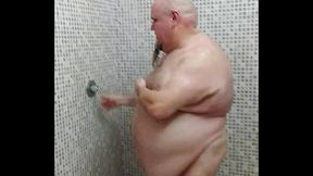 shower chubby after little sport in lockeroom