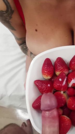 Strawberries and &quot;cream&quot; for Lily Veroni