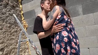Tattooed MILF Seduces Young Stud and Gets Fucked in the Sun