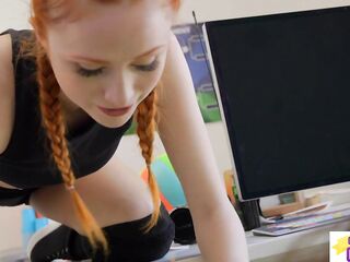 Tiny Redhead Scarlet Skies Proves to Tutor that That babe's A Team Player One time & For All
