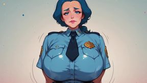 Blue Hair Ai Fanart Police Officer