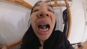 VR360 ANNA humiliated the dwarf with her mouth