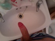White big cock Peeing in a sink cause I want to