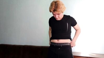 Try on haul/ naked / college boy , sweatpants, underwear