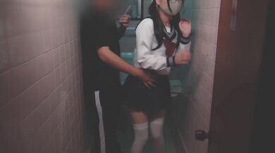 Cute glasses jirai kei in sailor uniform gets plugged and gushes till she can't stop cumming