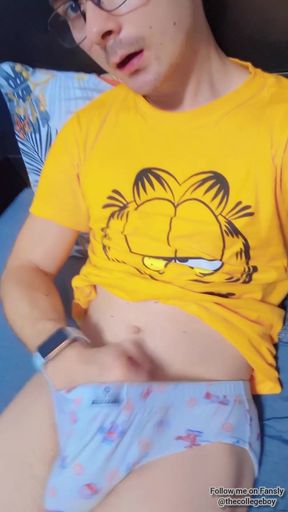 College Boy Enjoys Jerking Off A Big Dick And Cums All Over Himself   Clip 1