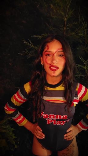 Latina Has a Rich Squirt on Halloween