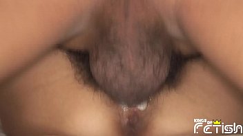 Japanese teen gets her hairy pussy creampied after fucking with horny man
