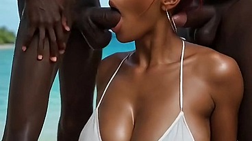 Ruby Dream - Inhabited Island [AI Generated] Interracial GangBang BBC Rimming Rimjob