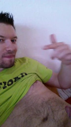Jerk off nicely and shovel cum into the mouth (with face)