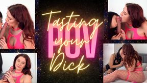 POV Dildo suck with a friend