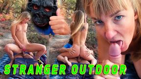 Russian Travel Girl caught by a stranger in the forest