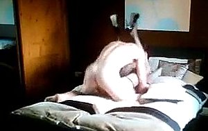 Stockinged tranny in homemade fuck