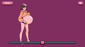 INFLATE HER BELLY WHILE SHE STANDING