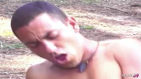 Latina Tranny Fucked Anally Outdoors by Guys