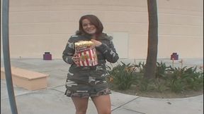 Sexy brunette gets taken home by two willing black cocks