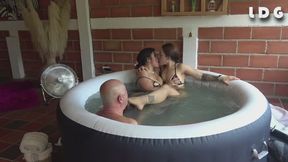 Catalina Nicol Relaxing Foot Gagging Spitting in Hot Tub
