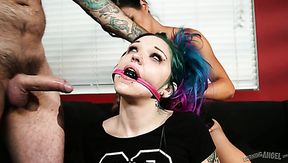 Horn-mad strict Dana Vespoli watches the way emo girl gets mouthfucked