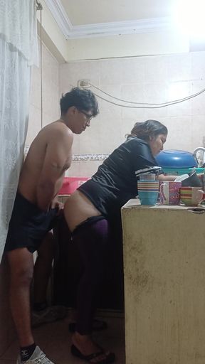 I Fuck My Stepsister in the Kitchen, My Stepmother Almost Discovers Us