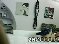 Gorgeous brunette has her asshole ravished doggystyle in roccos POV