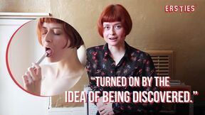 Ersties - Charming Ginger Enne Puts a Finger Inside Her Twat While Masturbating