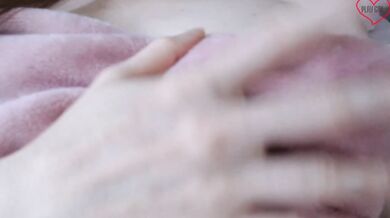 4k Beautiful girl getting very horny feeling the touch of her super soft blanket on her white skin # finger her pussy