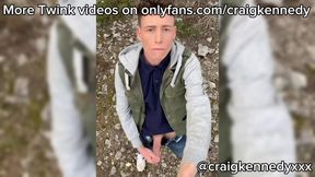 Getting Horny in a Forest, Jerking off Until I Cum a Big Load!