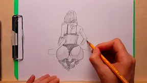 Curvy Anime Babe Flaunts Thick Thighs Busty Curves in Stunning Sketch