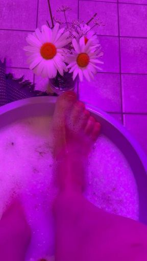 soaking in pink with flowers