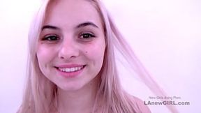 Cute blonde teen orgasms intensely on producer's dick&#x1F346;
