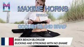 French Vlog Bisexual Beach Outdoor Blowjob Sucking and Stroking with No Shame