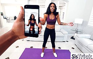 Gorgeous Ebony teen Lacey London pranked by her brother