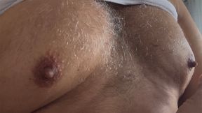 My nipples are very aroused by sexy underwear, small clamps and an ice cube