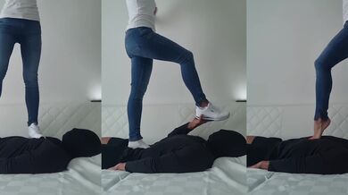 Barbie Trampling Body, Face and Cock in Shoes, Socks and Bare No.31