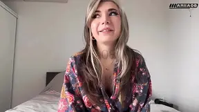 Petite French Goth Test a Double Ass and Pussy Dildo